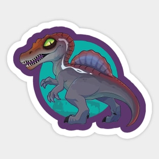 Daring Spinosaurus: Illustration Design Sticker